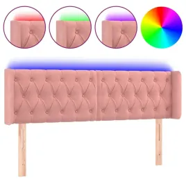 zaglowek-do-lozka-z-led-rozowy-147x16x78-88-cm-aksamit