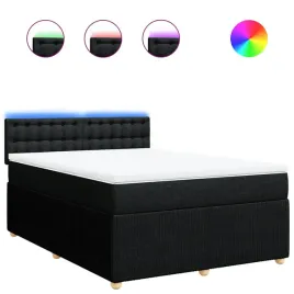 lozko-kontynentalne-z-led-czarne-200-x-160-x-1005-cm-materac-160-x-2