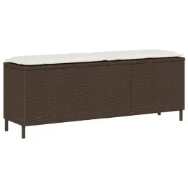 lawka-ogrodowa-brazowa-z-poduszka-kremowa-110-x-30-x-405-cm