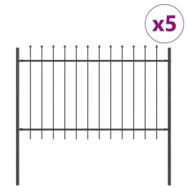 ogrodzenie-ogrodowe-szary-8-5-x-1-m-stal-malowana-proszkowo
