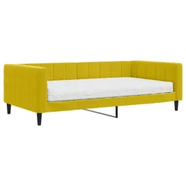 lozko-dzienne-2-w-1-z-materacem-zolte-223-x-110-x-68-cm
