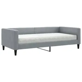 lozko-dzienne-2-w-1-z-materacem-jasnoszare-223-x-110-x-68-cm
