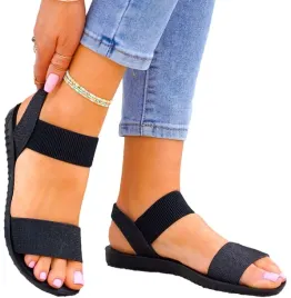 czarne-sandaly-na-gumki-plaski-spod-38