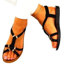 czarne-sandaly-damskie-na-lato-niski-spod-gumeczki