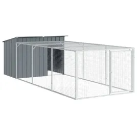 domek-dla-psa-z-wybiegiem-antracytowy-153x396x110-cm-ocynkowana-stal
