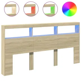 zaglowek-z-polkami-i-led-dab-sonoma-200x17x102-cm