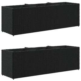 donice-ogrodowe-z-3-wkladami-2-szt-czarne-105x30x32-cm