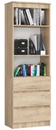 regal-stojacy-60-cm-do-biura-ksiazki-3-szuflady-3-polki-waski-dab-sonoma