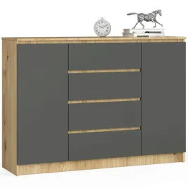 komoda-z-polkami-140-cm-2-drzwi-4-szuflady-pojemna-dab-artisan-grafit-szary