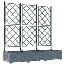 donica-ogrodowa-z-trellem-3-pcs-jasnoszary-120-x-40-x-125-5-cm