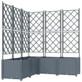 donica-ogrodowa-z-trellem-5-pcs-jasnoszary-120-x-120-x-143-cm