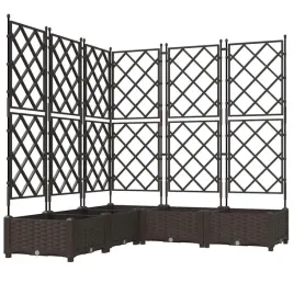 donica-ogrodowa-z-trellem-5-pcs-brazowy-120-x-120-x-125-5-cm-pp