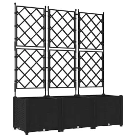 donica-ogrodowa-z-trellem-3-pcs-czarny-120-x-40-x-143-cm-pp