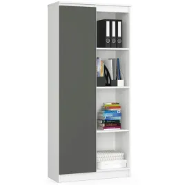 pojemny-regal-8-polek-bialy-szary-1-drzwi-80-cm