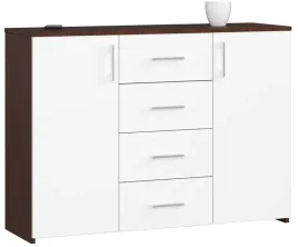 komoda-salon-110-wenge-biala-4-szuflady-2-drzwi