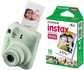 aparat-fujifilm-instax-mini-12-zielony-wklad-biala-ramka