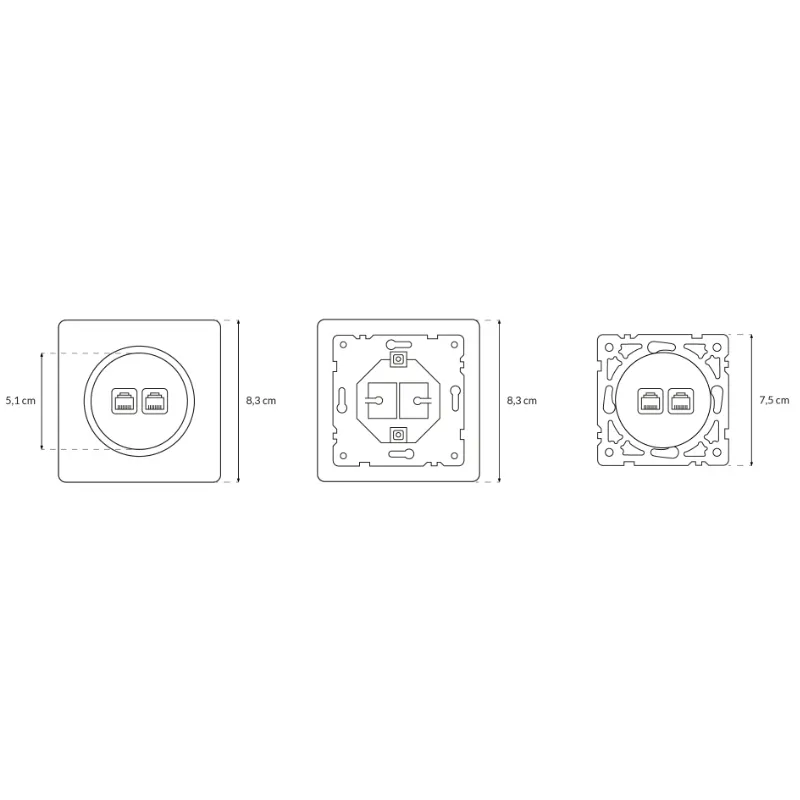 gniazdo-rj45-rj11-biale-oval-stan-nowy