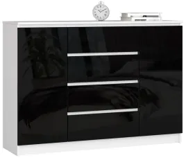 komoda-duza-z-polkami-140-cm-2-drzwi-4-szuflady-pojemna-biala-czarny-polysk