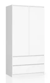 szafa-dwudrzwiowa-90-cm-sypialnia-2-drzwi-2-szuflady-4-polki-pojemna-biala