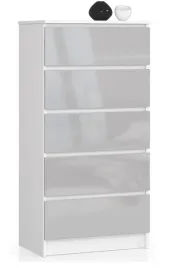 komoda-do-salonu-waska-60-cm-5-szuflad-bezuchwytowa-biala-metalik-polysk