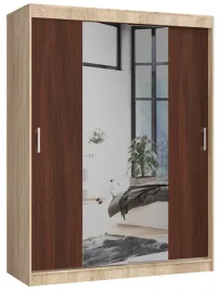 szafa-przesuwna-150-cm-sypialnia-lustro-2-drzwi-6-polek-dab-sonoma-wenge