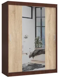 szafa-przesuwna-150-cm-sypialnia-lustro-2-drzwi-6-polek-wenge-dab-sonoma