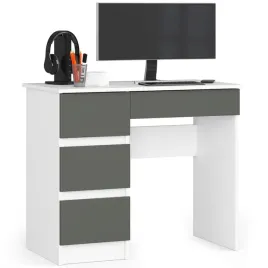 biurko-komputerowe-a-7-90-cm-stolik-lewe-4-szuflady-male-biale-grafit-szary