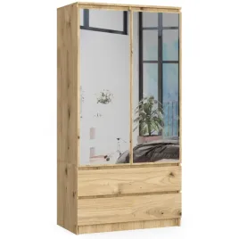 szafa-90-cm-lustro-sypialnia-2-drzwi-2-szuflady-4-polki-pojemna-dab-artisan