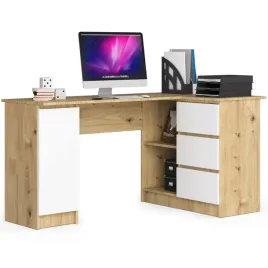biurko-narozne-b20-155-cm-prawe-3-szuflady-4-polki-1-drzwi-artisan-biale