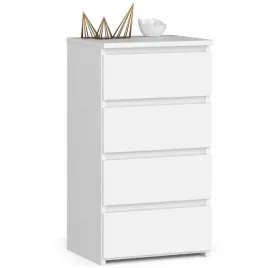 komoda-do-salonu-cl4-40-cm-4-szuflady-waska-szafka-bezuchwytowa-biala