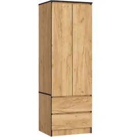 szafa-garderoba-star-60-cm-sypialnia-2-drzwi-2-szuflady-drazek-dab-craft