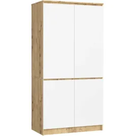 szafa-czterodrzwiowa-90-cm-sypialnia-4-drzwi-4-polki-dab-artisan-biala