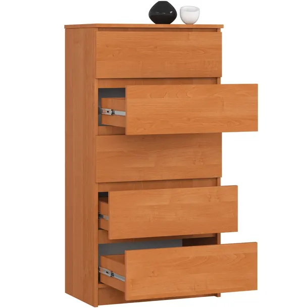 komoda-do-salonu-waska-60-cm-5-szuflad-szafka-bezuchwytowa-pojemna-olcha-material-plyta-laminowana
