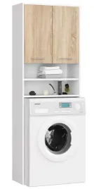 szafka-nad-pralke-180-cm-4-polki-biala-dab-sonoma