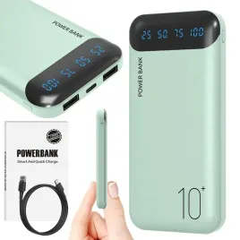 powerbank-10000mah-24a-2usb-usb-c-szybki-wydajny-power-bank-led-zielony
