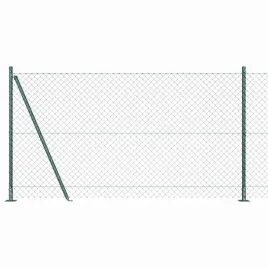 ogrodzenie-z-ogniw-ze-slupkami-zielony-1-2-x-25-m-stal