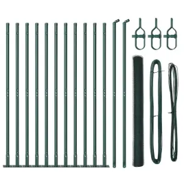 ogrodzenie-z-slupkami-zielony-1-4-x-25-m-stal-pokryta-pcv