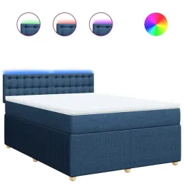 lozko-kontynentalne-z-led-niebieskie-190-x-144-x-1005-cm-materac-140
