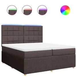 lozko-kontynentalne-200x200-cm-ciemny-braz-z-oswietleniem-led-i-topper
