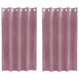 zaslony-z-zaslonami-2-pcs-ciemnorozowy-140-x-140-cm-aksamit