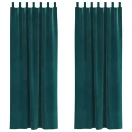 zaslony-z-zaslonami-2-pcs-ciemnozielony-140-x-260-cm-aksamit