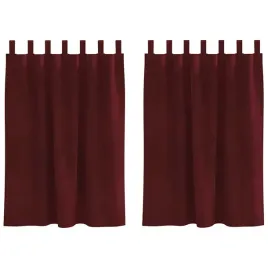 zaslony-z-zaslonami-2-pcs-czerwone-wino-140-x-140-cm-aksamit