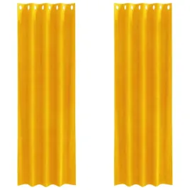 zaslony-2-pcs-musztardowo-zolty-140-x-245-cm-aksamit