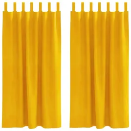 zaslony-2-pcs-musztardowy-zolty-140-x-175-cm-aksamit