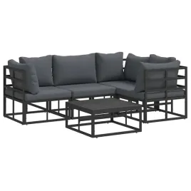 zestaw-sof-na-ogrod-z-poduszka-5-pcs-czarny-aluminium