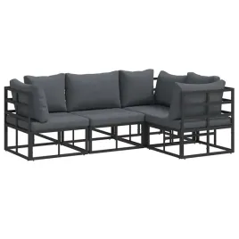 zestaw-sof-na-ogrod-z-poduszka-4-pcs-czarny-aluminium