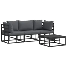 zestaw-sof-na-ogrod-z-poduszka-4-pcs-czarny-aluminium