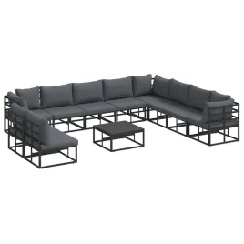 zestaw-sof-na-ogrod-z-poduszka-11-pcs-czarny-aluminium