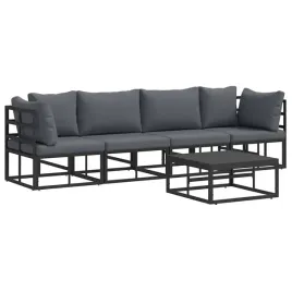 zestaw-sof-na-ogrod-z-poduszka-5-pcs-czarny-aluminium