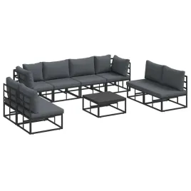 zestaw-sof-na-ogrod-z-poduszka-9-pcs-czarny-aluminium
